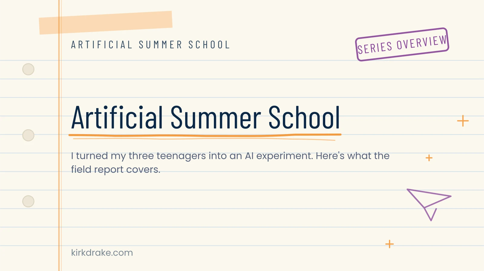 Artificial Summer School series banner in navy and orange. Series overview: Artificial Summer School.